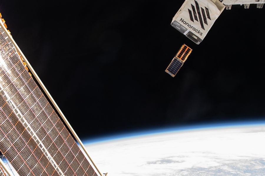 Figure 3: BurstCube and SNOOPI being deployed from the ISS