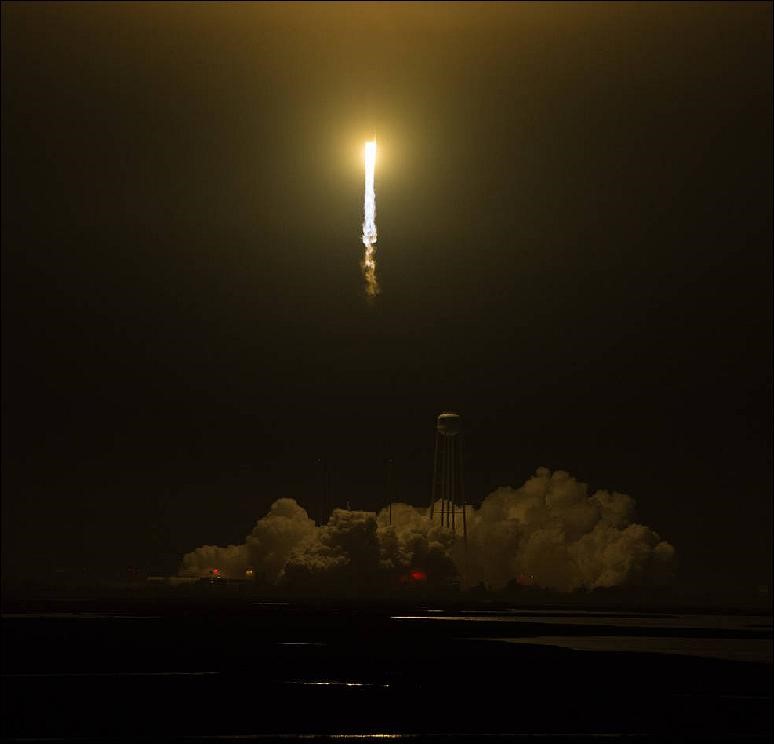 Figure 4: HaloSat launch to the ISS on the Orbital ATK Antares rocket